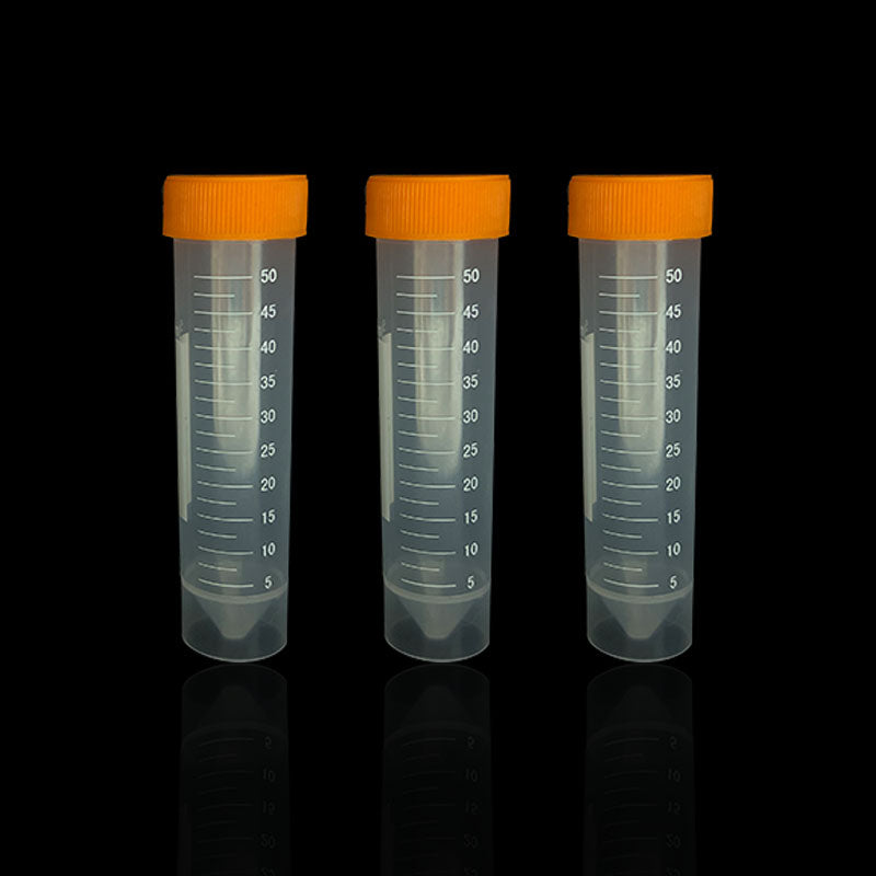 50-Pack 50ml Disposable Plastic can stand Centrifuge Tubes, PP Laboratory Sample Vials with Screw Caps