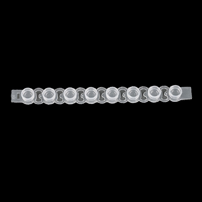 Eight continuous tube 0.2ml PCR transparent, flat convex cover, used for laboratory, hospital, classroom teaching, scientific research room, etc