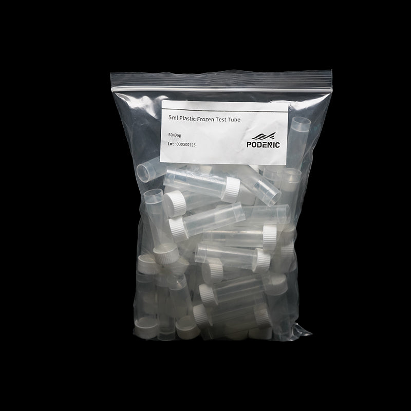 PODENIC 5ml Lab Plastic Freezer Test Tubes, Sealed Screw Caps，Suitable for Laboratory Scientific