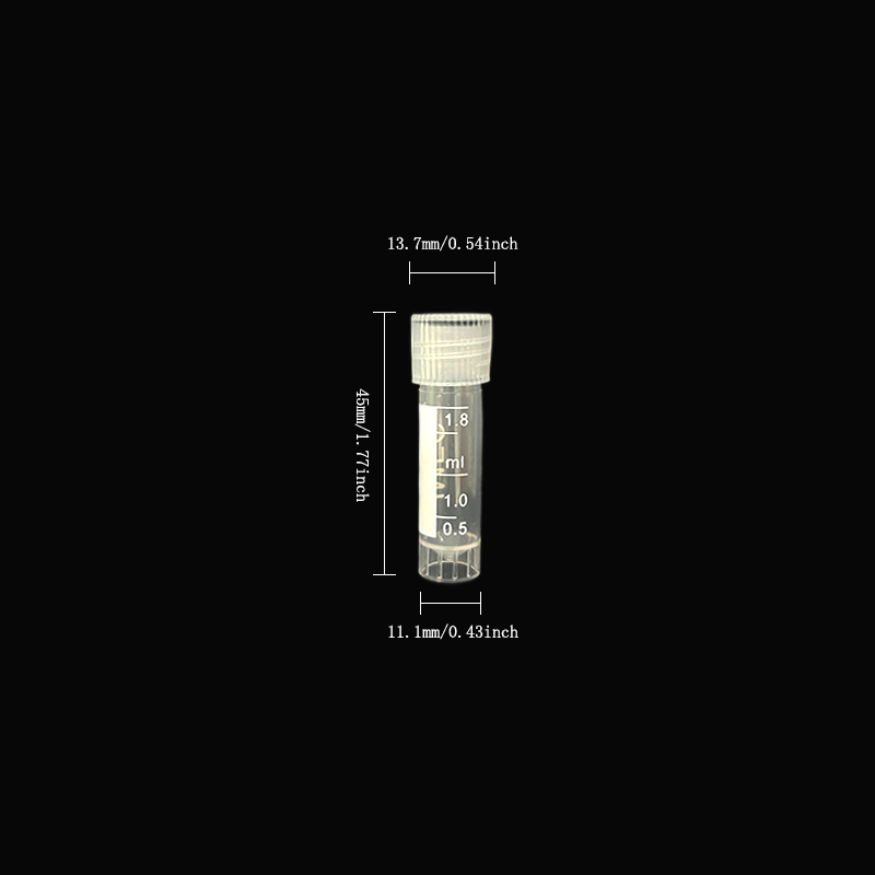 500 pcs 2ml  Lab Plastic Freezer Test Tubes, Sealed Screw Caps, Suitable For Laboratory